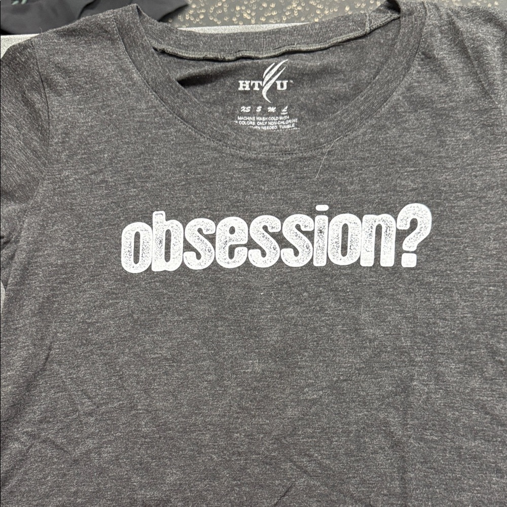 HTFU Gray Graphic Tee with 'Obsession?' Print